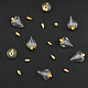 Chgcraft 10 個のガラスの香水瓶のペンダント  ゴールデン真鍮パーツ  開閉可能な円錐形  透明  25x14mm  穴：1.8mm FIND-CA0007-57-4