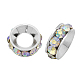 Brass Rhinestone Spacer Beads X-RB-A020-9mm-28S-1