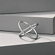 925 anello da dito in argento sterling placcato in rodio con micro pavé di zirconi trasparenti RJEW-F150-05B-P-3