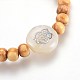 Perles en bois enfants bracelets extensibles BJEW-JB03970-M-3