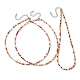 Collier de perles de verre rondelle à facettes pour femme NJEW-M208-01G-2
