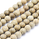 Natural Camphor Wood Beads Strands WOOD-P011-09-4mm-1