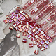 Nbeads 約 150 個の透明な赤いティラビーズ  5x5 ミリメートル 2 穴ガラスシードビーズ長方形ミニビーズ日本製ガラスビーズブレスレットネックレスイヤリングジュエリーメイキング用  0.8mmの穴 SEED-NB0001-92B-5