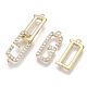 Brass Micro Pave Clear Cubic Zirconia Hook and S-Hook Clasps KK-S356-064-NF-3