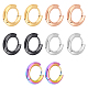 10 пара двухцветных массивных серег-колец Huggie Hoop с ионным покрытием (IP) из нержавеющей стали 304 и булавкой из хирургической нержавеющей стали 316 для женщин EJEW-DC0001-16-1
