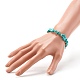 Synthetische türkisfarbene (gefärbte) Chip-Perlen-Stretch-Armbänder für Kinder BJEW-JB06388-08-3