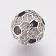 Perles de zircone cubique micro pave en Laiton ZIRC-P075-01-3