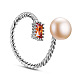 Shegrace exquisito anillo de puño trenzado de plata de ley 925 JR378A-1