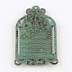 Cage à oiseaux avec du zinc carré supports pendentif en alliage cabochon X-PALLOY-R065-095-FF-2