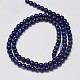 Grade arrotondare un lapis naturali fili di perline lazuli G-M305-02-2