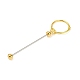 Железные стержни для ключей с бусинами AJEW-R004-02G-2
