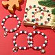 Эластичный браслет из смолы с круглыми бусинами и рождественскими подвесками из сплава эмали BJEW-JB09525-2