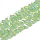 電気メッキガラスビーズセット  多面カット三角形  薄緑  6x5x4mm  穴：1.2mm  約100個/連  12.99インチ X-EGLA-Q103-A02-1