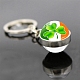 Saint Patrick's Day Glass Double-sided Ball Keychains PW-WG29681-12-1