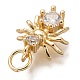 Brass Micro Pave Clear Cubic Zirconia Charms ZIRC-C020-43G-3
