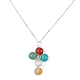 Halskette mit Kreuzanhänger aus natürlichen und synthetischen gemischten Edelsteinen mit Kupferketten NJEW-JN04446-02-1