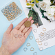 DICOSMETIC 100Pcs 2 Colors Heart Open Jump Rings Textured Open Rings Connector Platinum AMD Golden Heart Linking Rings Jewelry Ring Findings for DIY Crafts Making IFIN-DC0001-05-3