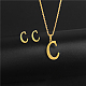 Set di gioielli con lettera iniziale in acciaio inossidabile dorato IT6493-16-1