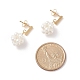 Shell Pearl Braided Ball Dangle Stud Earrings EJEW-TA00107-3