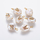 Colgantes naturales de perlas cultivadas de agua dulce PEAR-L027-01V-1