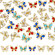 Dicosmetic 36pcs 6 colores cabujones de aleación de mariposa MRMJ-DC0001-03-1
