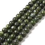 Naturstein Perlen, taiwan Jade, Runde, Olive, ca. 10 mm Durchmesser, Bohrung: 1 mm, ca. 38 Stk. / Strang, 15 Zoll