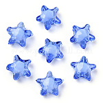 Perline acrilico trasparente, perline in perline, stella, blu royal, 12x11x8mm, Foro: 2 mm, circa 1200pcs/500g