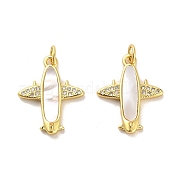 Латунные микропаве прозрачные подвески с фианитом KK-K365-18G