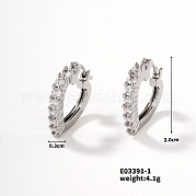 Серьги-кольца в форме сердца с бриллиантами XW0736-1