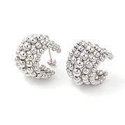 Круглые серьги-гвоздики из латуни EJEW-D065-01P