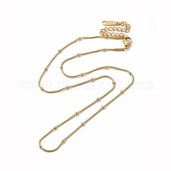 Collar de cadena satélite de acero inoxidable 304 con revestimiento iónico (IP) para mujer, real 14k chapado en oro, 16.06 pulgada (40.8 cm)
