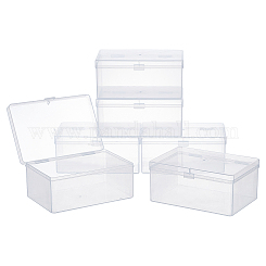 Cuboid Plastic Bead Containers, Flip Top Bead Storage, 10