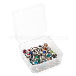 25 шт. 12-цветный шарм из нержавеющей стали 304 со стразами STAS-LS0001-19P