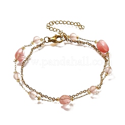 Bracciali a maglie multifilo in acciaio inossidabile 304&nbsp;BJEW-Z083-01G-02