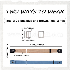 2 шт. 2 цвета регулируемый ремень из искусственной кожи без перфорации AJEW-GF0010-77