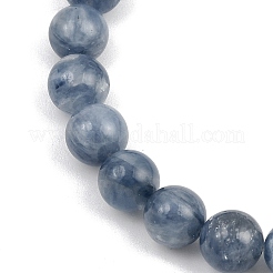 Браслеты из натуральных круглых бусин кианита для мужчин и женщин BJEW-JB12389