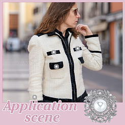 6 шт. пуговицы из АБС-пластика с имитацией жемчуга на ножке&nbsp;BUTT-PH0001-51P