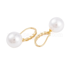 Покрытие стойки латунь кубический цирконий абс крючки для сережек с жемчугом EJEW-S219-16G-04