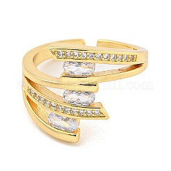 Открытое кольцо-манжета из прозрачного кубического циркония&nbsp;RJEW-L121-021G