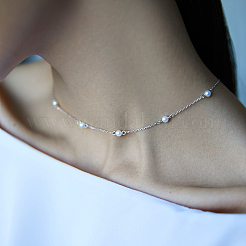 Collana di perline in argento s925 con ciondolo geometrico&nbsp;DH9261