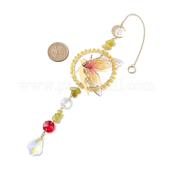 Décorations pendentifs féeriques en laiton et résine&nbsp;HJEW-TA00247-01