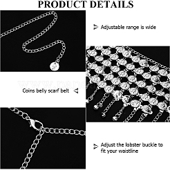 Многослойный плоский круглый пояс из сплава с цепочками&nbsp;FIND-WH20010-06P