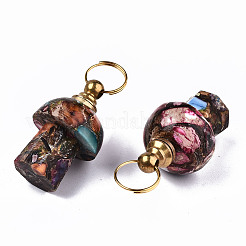 Montierte Anhänger aus synthetischem Bronzit und kaiserlichem Jaspis&nbsp;LS-G-S366-057D