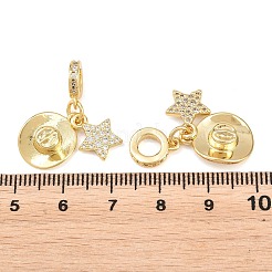 Europäische Hängeanhänger aus Messing mit Mikropavé-Fassung und klaren Zirkonia&nbsp;KK-L275-30G