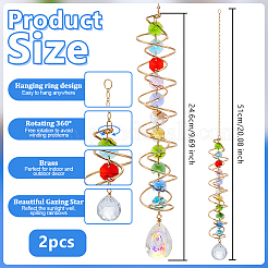 2 шт. стеклянные подвесные украшения HJEW-OC00224