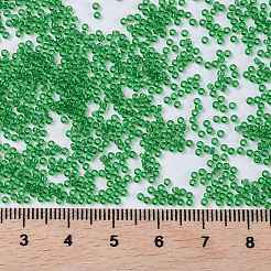 MIYUKIラウンドロカイユビーズ  日本製シードビーズ  （rr146)透明グリーン  15/0  1.5mm  穴：0.7mm  約5555PCS /ボトル  10 G /ボトル&nbsp;SEED-JP0010-RR0146