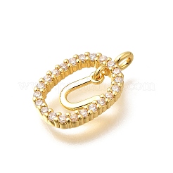 Pendentifs avec zircon cubiques à micro-pavés en laiton&nbsp;ZIRC-P123-01G-U01