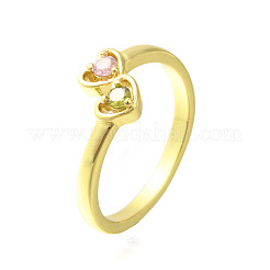 Открытые манжеты из латуни с микропаве и цирконием для женщин RJEW-R005-07G