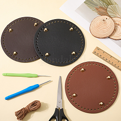 3 шт. 3 цвета плоская круглая искусственная кожа вязание крючком сумки подкладка для формирования низа ногтей&nbsp;DIY-CL0002-14