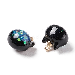 Блестящие подвески из непрозрачной смолы&nbsp;RESI-E019-01G-02